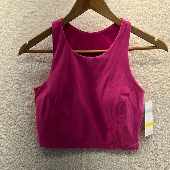 Zella High Neck Tank‎ Bra Racerback Pink Size Small - Picture 1 of 6